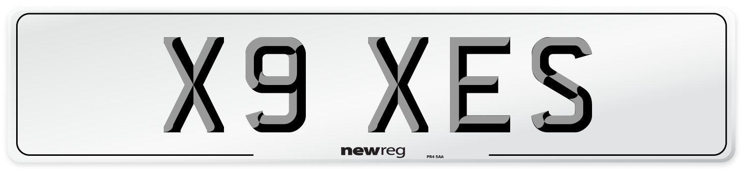 X9 XES Number Plate from New Reg
